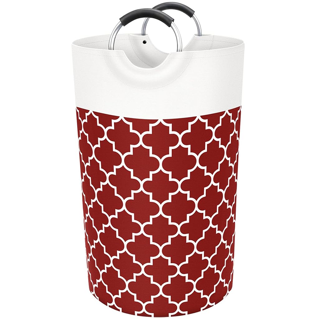 HASTHIP Laundry Basket with Metal Handle Large Capacity Laundry Basket Hamper Bag Foldable Laundry Basket Fashion Print Laundry Basket, 15 x29.13 inches HASTHIP Laundry Basket with Metal Handle Large Capacity Laundry Basket Hamper Bag Foldable Laundry Basket Fashion Print Laundry Basket, 15 x29.13 inches
